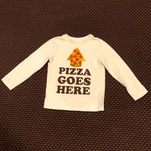 Childrens Place 4T long sleeve “ pizza goes here” graphic tee